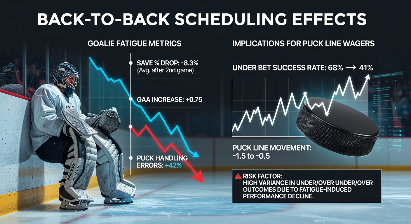 Eishockey-Torhüter in Aktion bei einem intensiven Spiel mit Fokus auf Ermüdungseffekte