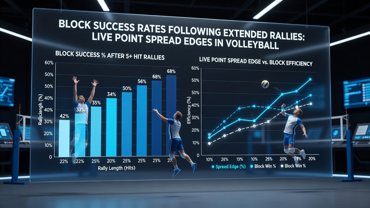 Analyse von Blockstatistiken während eines Live-Volleyballspiels