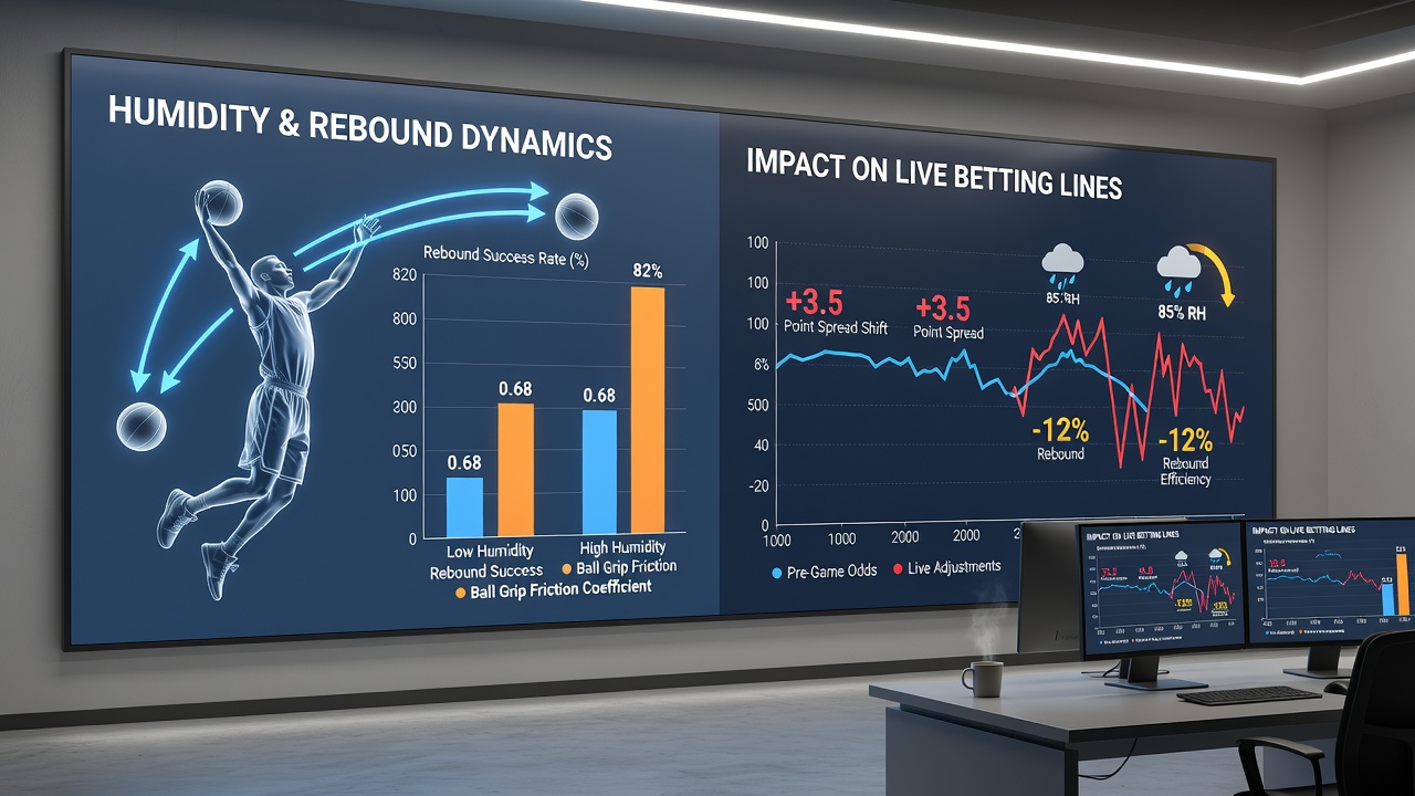 Live-Daten zu Rebound-Raten unter variierenden Feuchtigkeitsbedingungen im Basketball