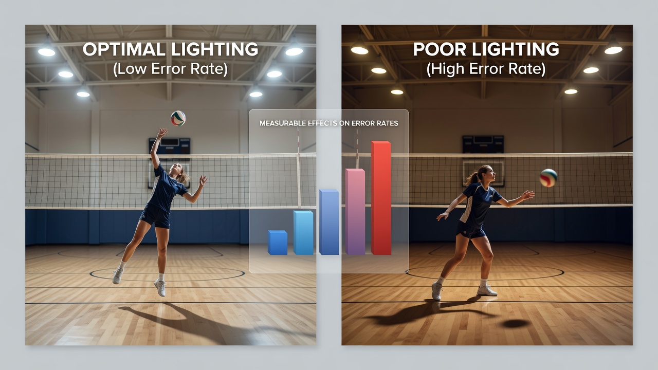 Analyse von Fehlerquoten unter unterschiedlichen Lichtbedingungen in Basketball und Volleyball