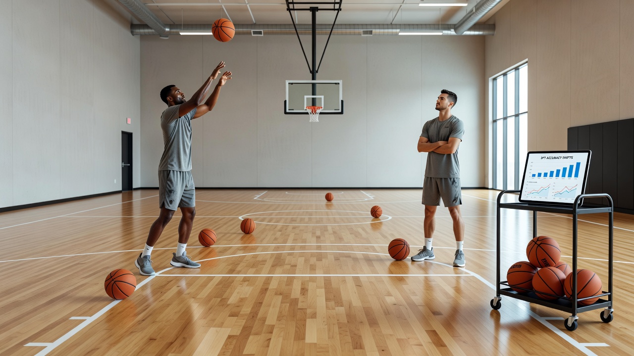 Statistische Grafik zu Basketball-Dreipunktquoten in Abhängigkeit von Spielpausen