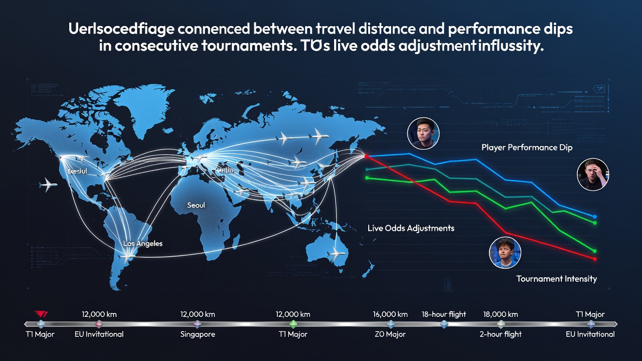 Esports-Spieler am Flughafen mit Turnierausrüstung und Koffern, die auf Reisedistanzen und Vorbereitungszeiten hinweisen