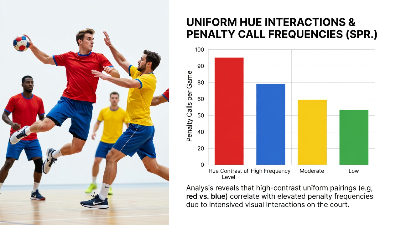 Datenvisualisierung zu Uniformfarben und Strafstatistiken im Profi-Handball